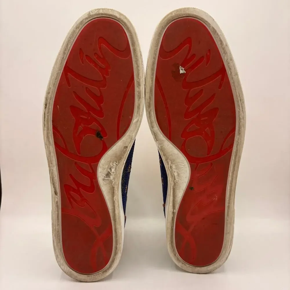 CHRISTIAN LOUBOUTIN Louis Orlato High Top Sneaker Sequin Rainbow Sz 43.5 $2200
